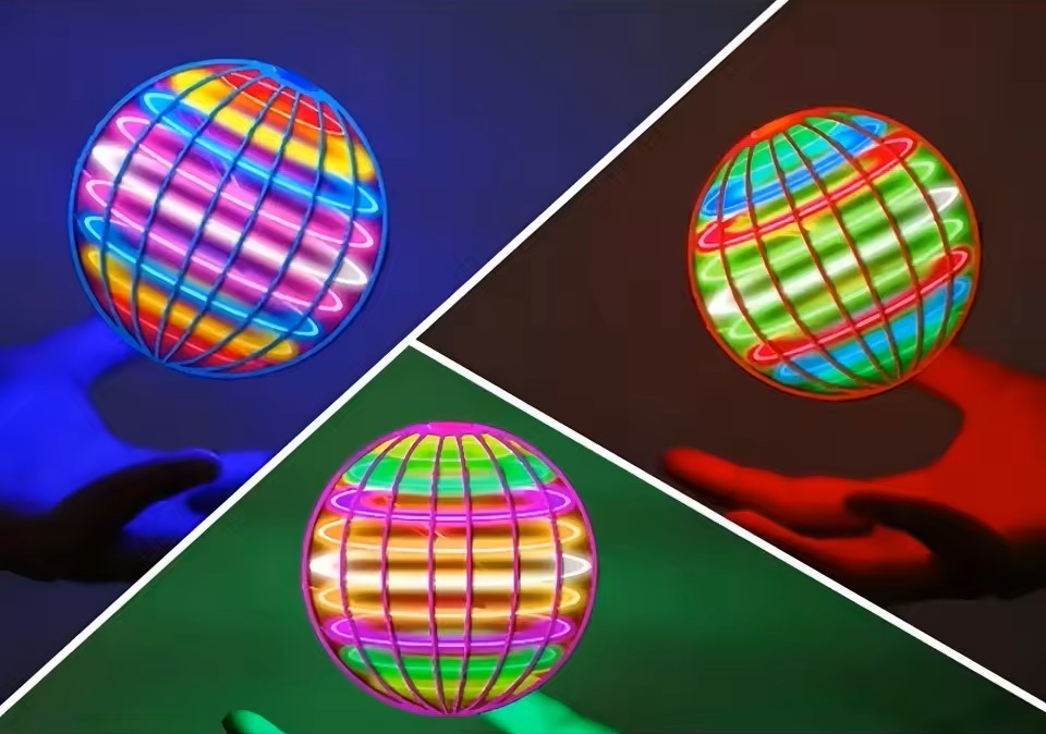 Uçan Top Bumerang Spinner Oyuncaklar El Kumandalı Drone 360° ° Çocuklar için LED Işıklı Dönen Mini UFO